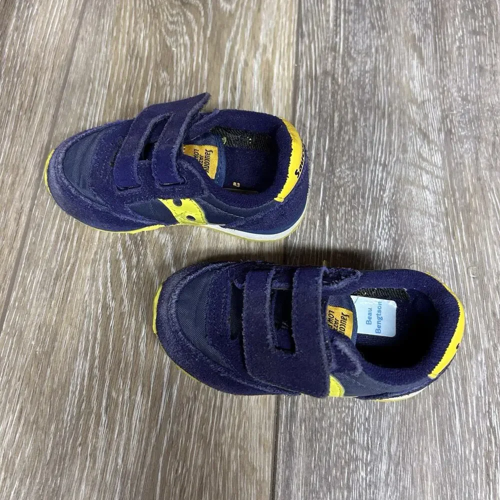 Saucony Jazz Low Pro SL264801 Blue Yellow Youth Infant US Size 5.5 Sneaker Shoes